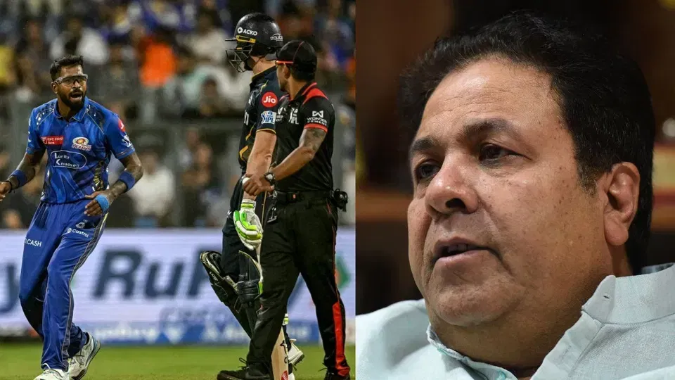 हार्दिक पांड्या और राजीव शुक्ला [स्रोत: एएफपी]